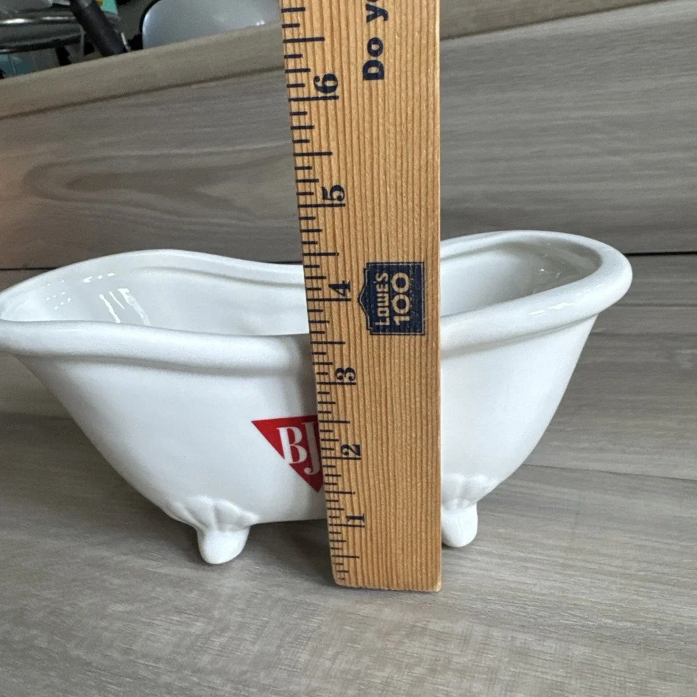 BJ's Ceramic White Clawfoot Bathtub Mini Bathtub